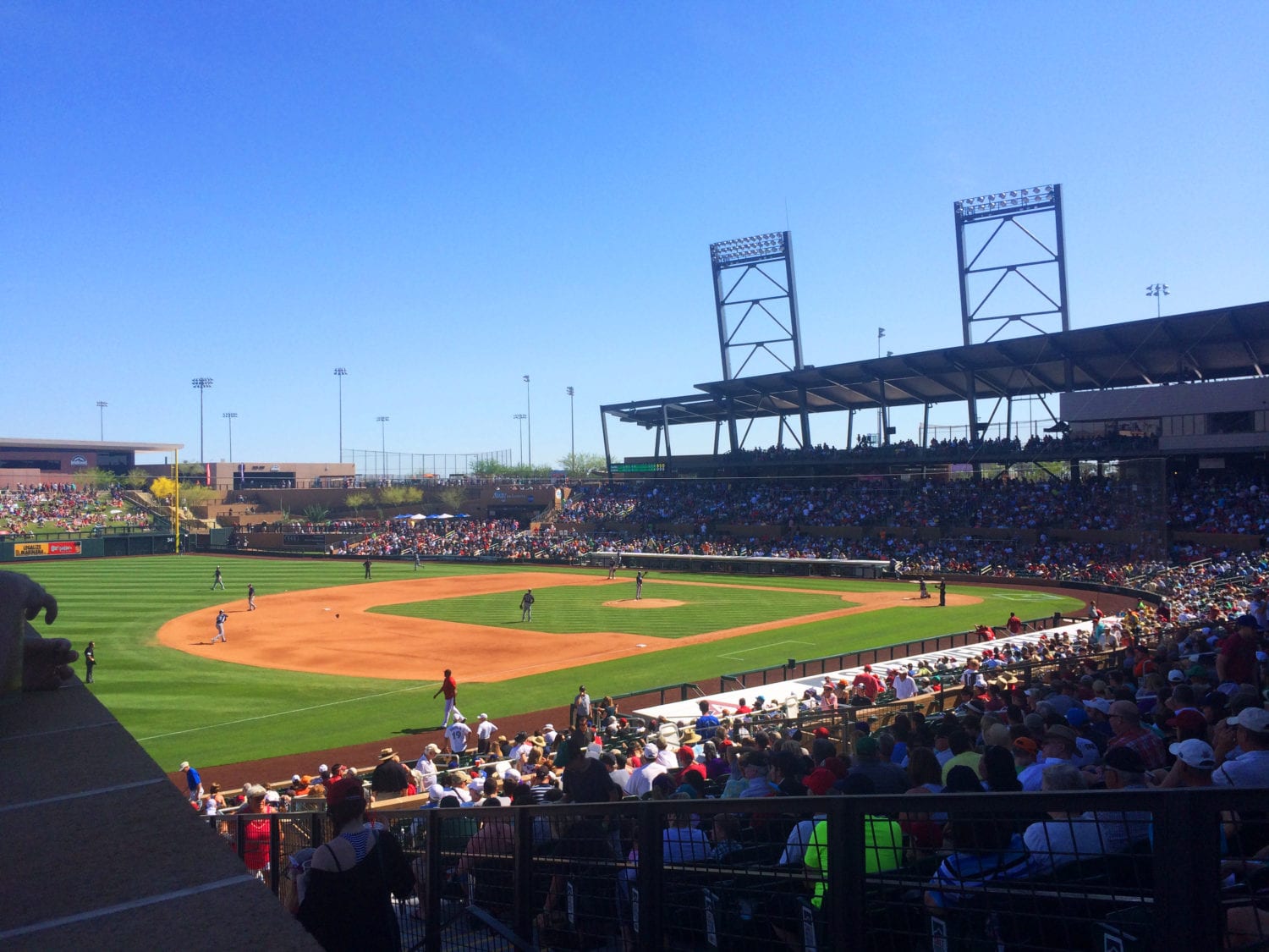 Outfield grass seats, Cactus League spring training baseball
